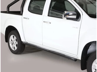 Misutonida Side Bar - 1 pair, with plastic steps, oval - black - D-Max D/C 2012-2020