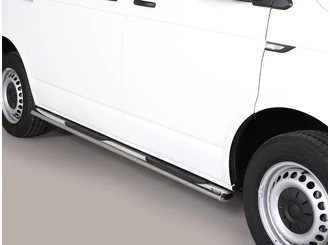 Misutonida Schwellerrohre - 1 Paar, mit Kunststoff Trittauflage, oval - Transporter T6 SWB 2015- Misutonida Schwellerrohre - 1 Paar, mit Kunststoff Trittauflage, oval - Transporter T6 SWB 2015-