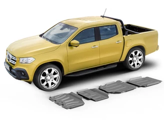 Rival Underbody guard set, 4mm aluminium - Mercedes X220D, X250D 2018- Rival Underbody guard set, 4mm aluminium - Mercedes X220D, X250D 2018-