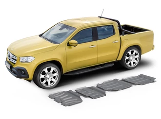 Rival Underbody guard set, 4mm aluminium - Mercedes X350D 2018- Rival Underbody guard set, 4mm aluminium - Mercedes X350D 2018-