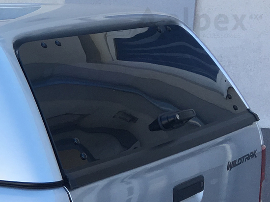 Ford Ranger Original (Aeroklas) Hardtop Ersatzteil - Heckscheibe ohne Heizdraht, dunkel Glas, komplett, mit Zentralverriegelung - Ford 2012-2022