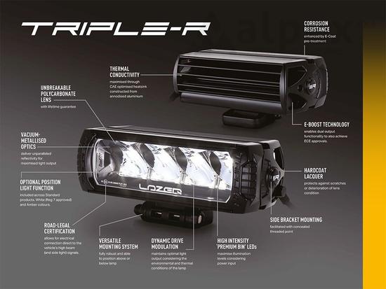 Eclairage auxilaire 4x4 : Barre LED Lazerlamps Triple-R8 1000
